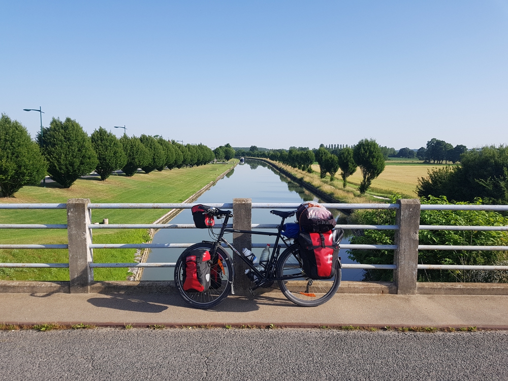 Simon Bennett's bike taking a rest mid-trek