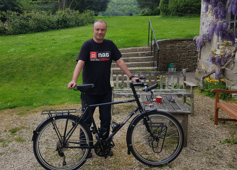 Simon Bennett with his trusty bike