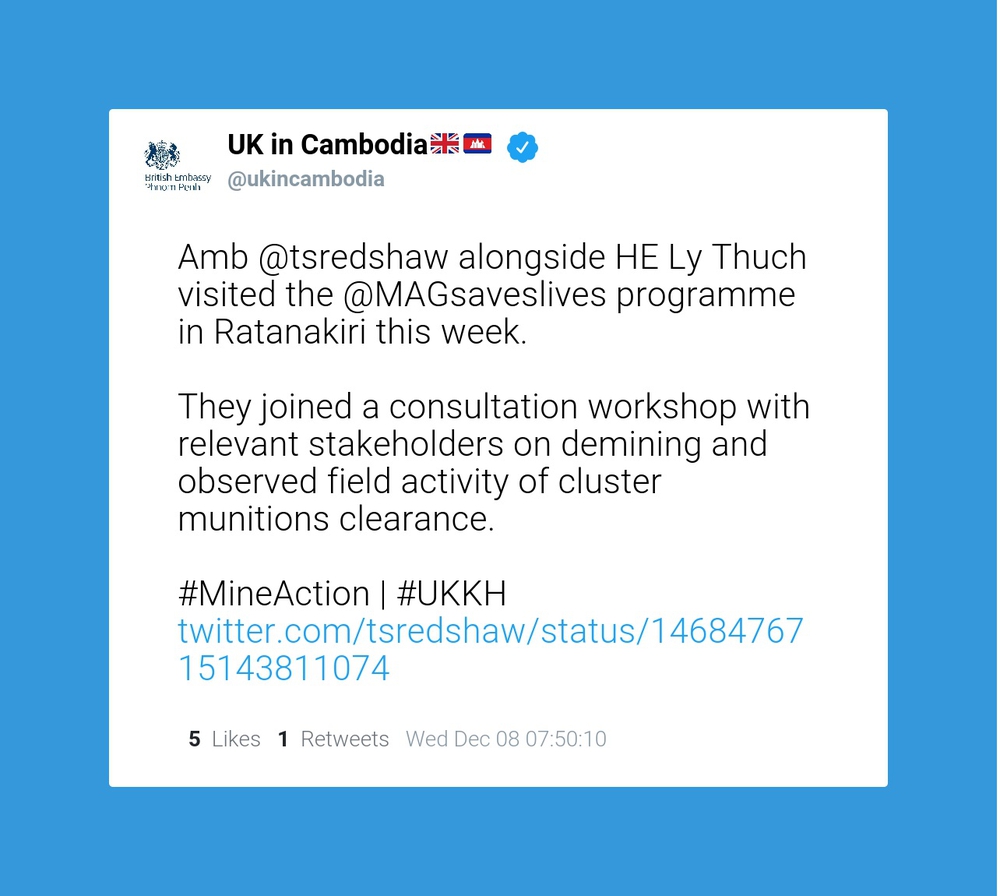 UK in Cambodia tweets